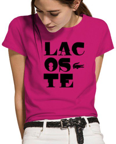 לקוסט-LACSOTE TSHIRT WOMEN DESGIN SHORT - PINK