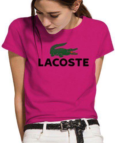 לקוסט-LACSOTE TSHIRT WOMEN DESGIN SHORT - PINK