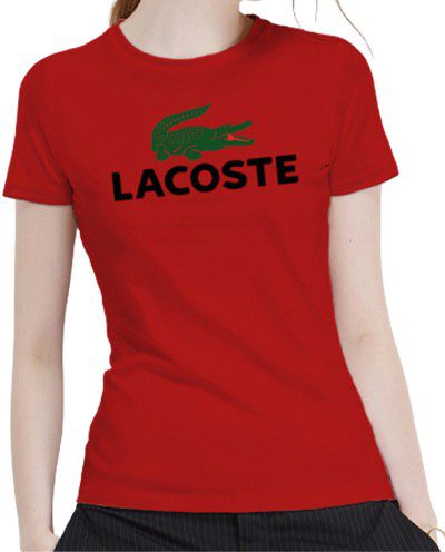 לקוסט-LACSOTE TSHIRT WOMEN DESGIN SHORT - RED