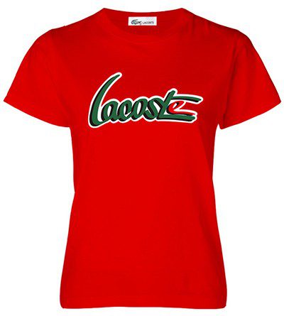 לקוסט-LACSOTE TSHIRT WOMEN DESGIN SHORT - RED