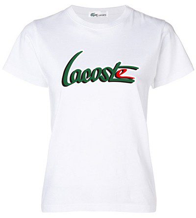 לקוסט-LACSOTE TSHIRT WOMEN DESGIN SHORT - WHITE – תמונה 3