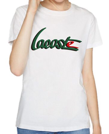 לקוסט-LACSOTE TSHIRT WOMEN DESGIN SHORT - WHITE