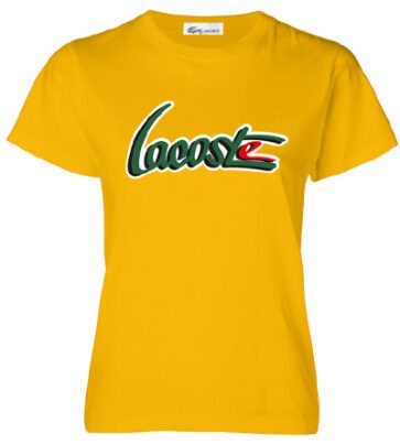 לקוסט-LACSOTE TSHIRT WOMEN DESGIN SHORT - YELLOW