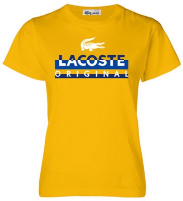 לקוסט-LACSOTE TSHIRT WOMEN DESGIN SHORT - YELLOW