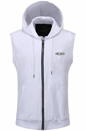קנזו-KENZO ג'קט ווסט קפוצ'ון לגברים ונשים- White