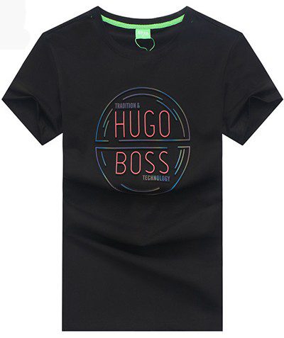 בוס-HUGO BOSS TSHIRT MEN'S SHORT - Black