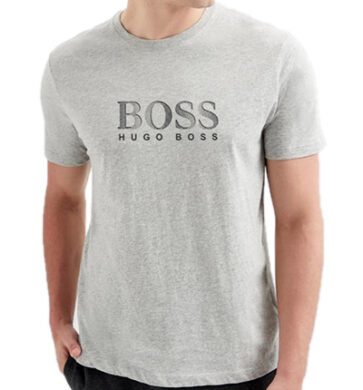 בוס-HUGO BOSS TSHIRT MEN'S SHORT - Gray