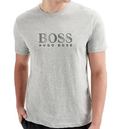 בוס-HUGO BOSS TSHIRT MEN'S SHORT - Gray
