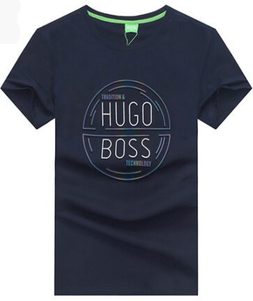 בוס-HUGO BOSS TSHIRT MEN'S SHORT - Nave Blue