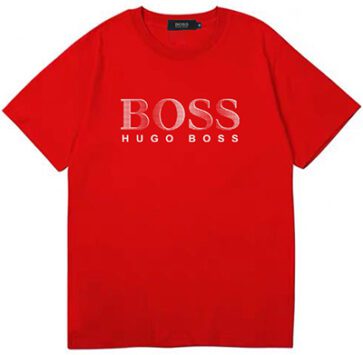 בוס-HUGO BOSS TSHIRT MEN'S SHORT - Red