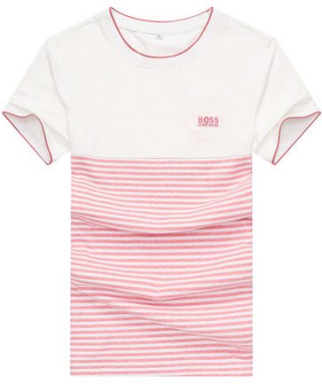 בוס-HUGO BOSS TSHIRT MEN'S SHORT - White Pink