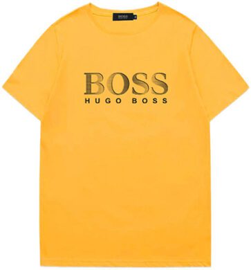 בוס-HUGO BOSS TSHIRT MEN'S SHORT - Yellow