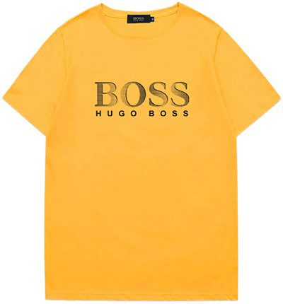 בוס-HUGO BOSS TSHIRT MEN'S SHORT - Yellow