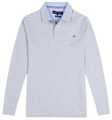 טומי הילפיגר-TOMMY POLO LONG MEN'S - Gray