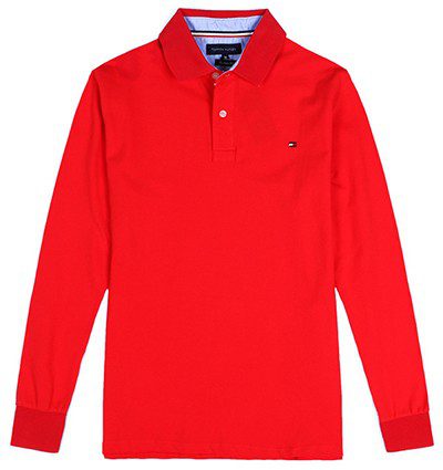 טומי הילפיגר-TOMMY POLO LONG MEN'S - Red
