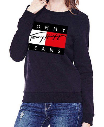 טומי הילפיגר-TOMMY SWETER WOMEN - Black