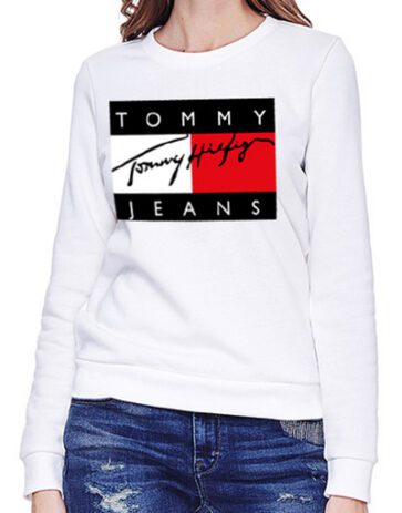 טומי הילפיגר-TOMMY SWETER WOMEN - White