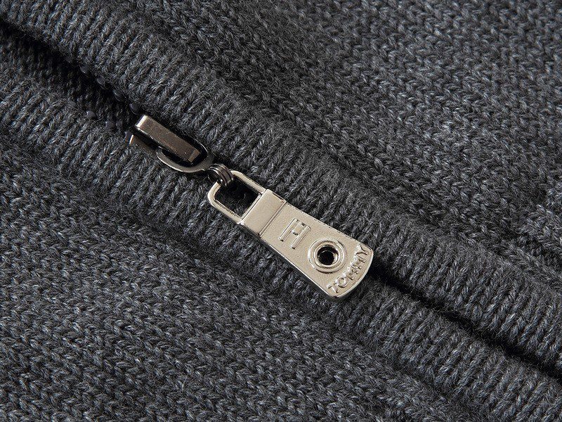 טומי הילפיגר-TOMMY SWETER ZIP MEN'S - Dip Gray – תמונה 7