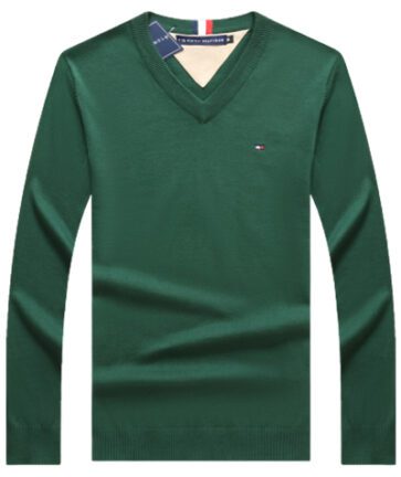 טומי הילפיגר-TOMMY TSHIRT MEN'S LONG V - Green