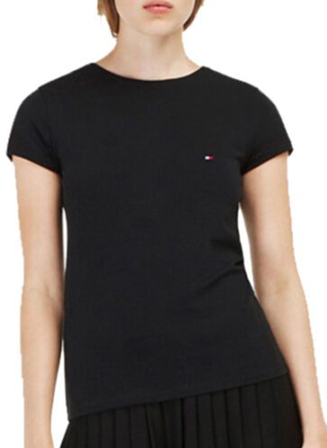 טומי הילפיגר-TOMMY TSHIRT SHORT WOMEN'S - Black