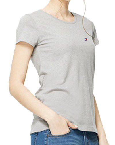 טומי הילפיגר-TOMMY TSHIRT SHORT WOMEN'S - Gray