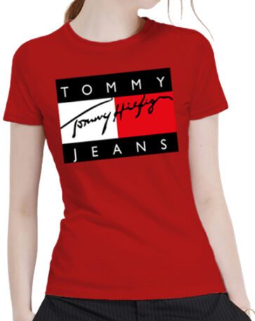 טומי הילפיגר-TOMMY TSHIRT SHORT WOMEN'S - Red
