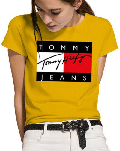 טומי הילפיגר-TOMMY TSHIRT SHORT WOMEN'S - Yellow