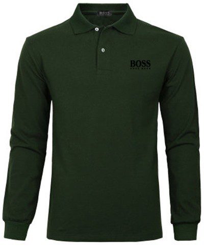 בוס-HUGO BOSS MEN'S LONG POLO - Pine Tree