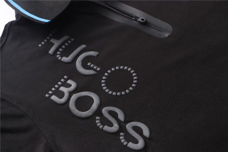 בוס-HUGO BOSS POLO TSHIRT MEN'S - Black – תמונה 3