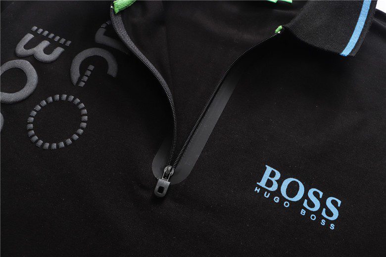 בוס-HUGO BOSS POLO TSHIRT MEN'S - Black – תמונה 8