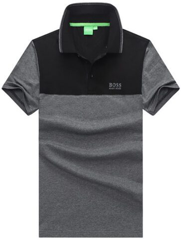 בוס-HUGO BOSS POLO TSHIRT MEN'S - Black & Gray