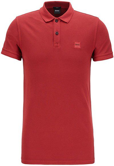 בוס-HUGO BOSS POLO TSHIRT MEN'S - Medium Carmine – תמונה 3