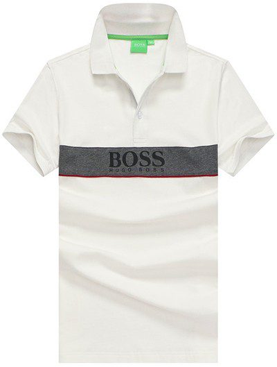 בוס-HUGO BOSS POLO TSHIRT MEN'S - White & Gray