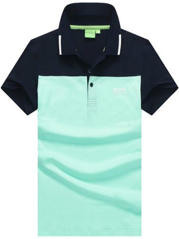בוס-HUGO BOSS POLO TSHIRT MEN'S - Navy Blue & Water Leaf