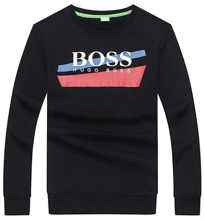 בוס-HUGO BOSS TSHIRT MEN'S LONG -BLACK