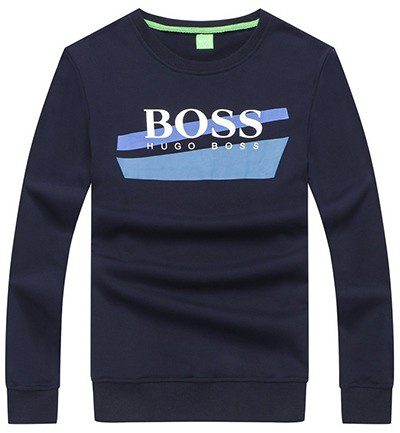 בוס-HUGO BOSS TSHIRT MEN'S LONG -NAVY BLUE