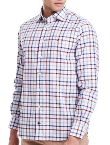 טומי הילפיגר-TOMMY BUTTON MEN'S- White & Rosy Brown