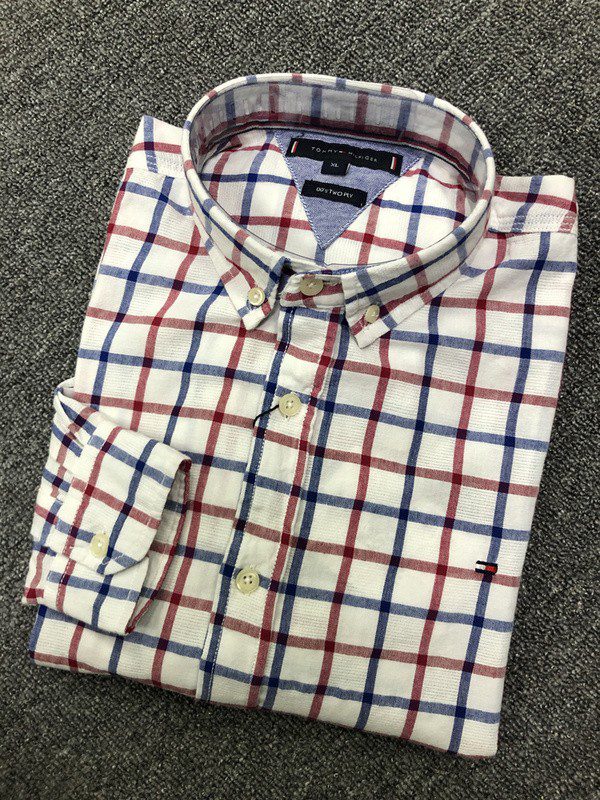 טומי הילפיגר-TOMMY BUTTON MEN'S- White & Rosy Brown – תמונה 4