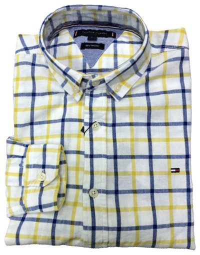 טומי הילפיגר-TOMMY BUTTON MEN'S- White Yellow & Black