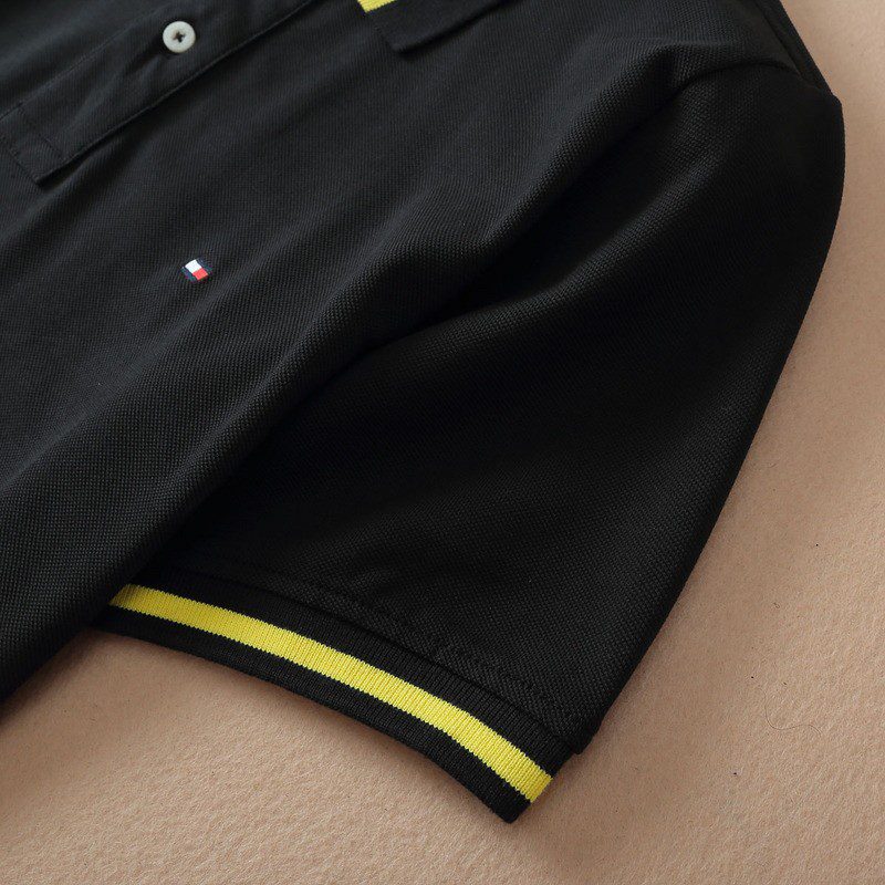 טומי הילפיגר-TOMMY POLO MEN'S TSHIRT - BLACK – תמונה 6