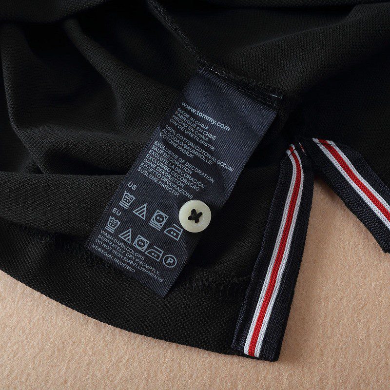 טומי הילפיגר-TOMMY POLO MEN'S TSHIRT - BLACK – תמונה 8