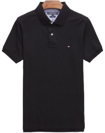 טומי הילפיגר-TOMMY POLO MEN'S TSHIRT - Black