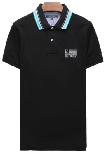טומי הילפיגר-TOMMY POLO MEN'S TSHIRT - Black