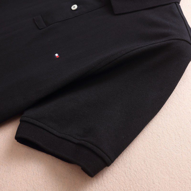 טומי הילפיגר-TOMMY POLO MEN'S TSHIRT - Black – תמונה 10