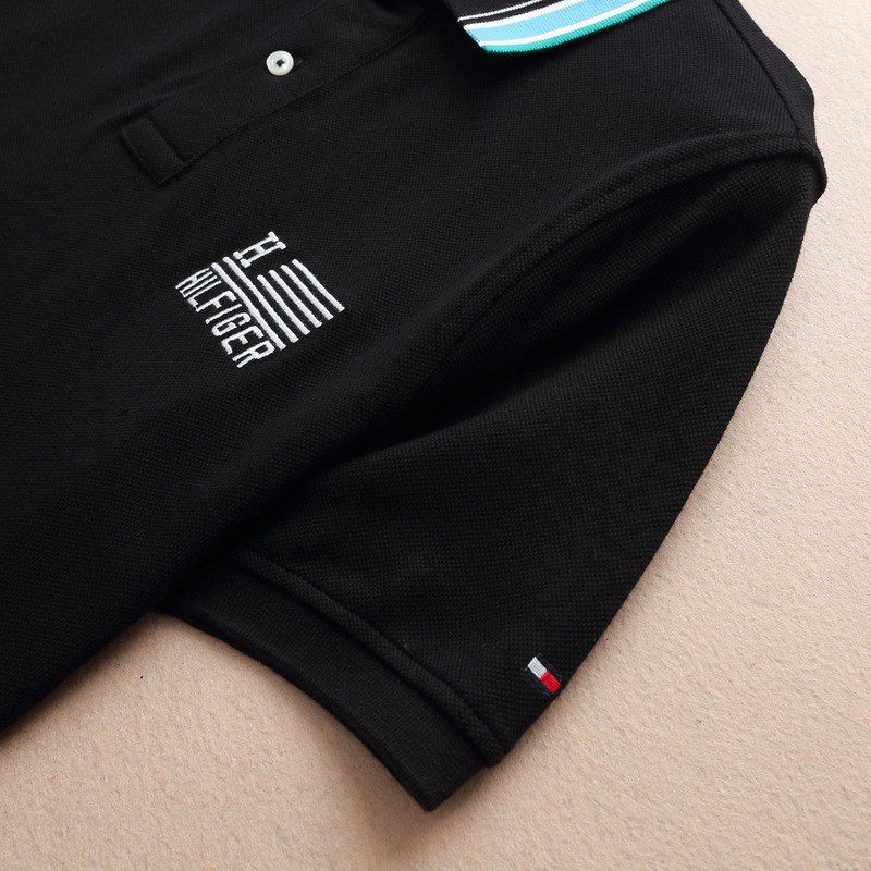 טומי הילפיגר-TOMMY POLO MEN'S TSHIRT - Black – תמונה 5