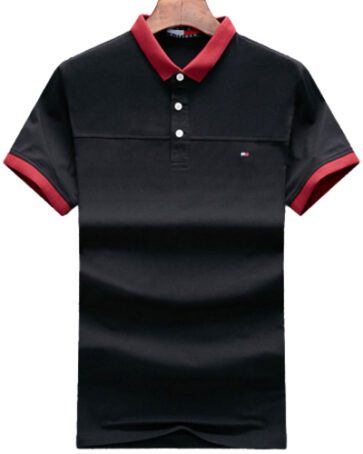טומי הילפיגר-TOMMY POLO MEN'S TSHIRT - Black & Red