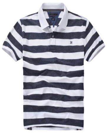 טומי הילפיגר-TOMMY POLO MEN'S TSHIRT - Payne's Grey & White