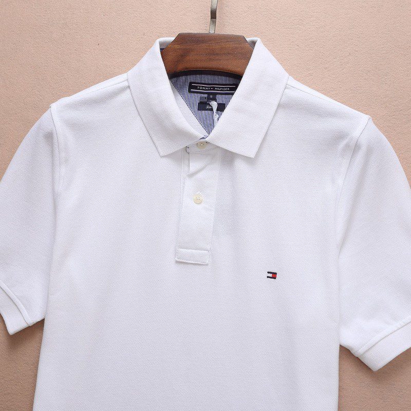 טומי הילפיגר-TOMMY POLO MEN'S TSHIRT - White – תמונה 3