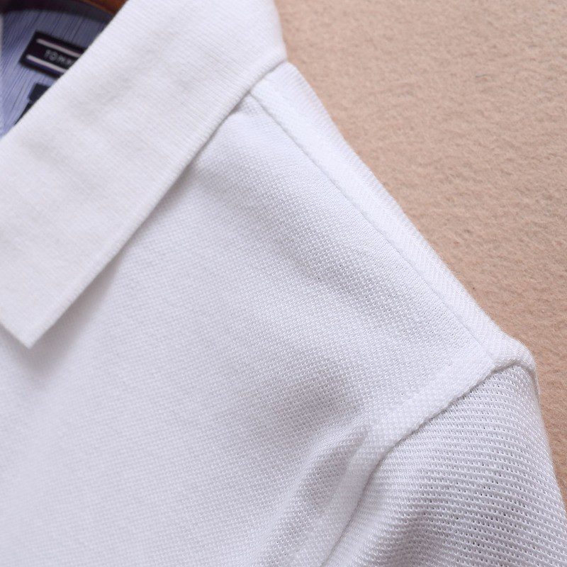 טומי הילפיגר-TOMMY POLO MEN'S TSHIRT - White – תמונה 4