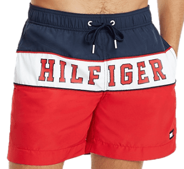 טומי הילפיגר-TOMMY SWIM MEN'S - BLACK WHITE & RED